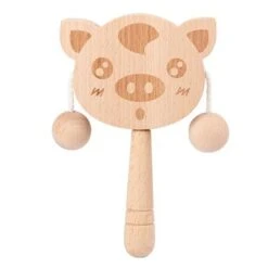Epik 7 Epik Kleinkind Baby Greifen Und Kauen Musikspielzeug Hölzerne Cartoon-Rassel Rassel