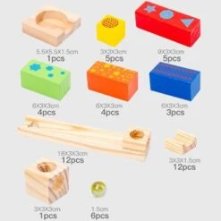 Epik Kugelbahn Murmelrutsche Bausteine Lernspielzeug Aus Holz Für Kinder -Epik 30236394 06