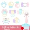 Epik Babyspielzeug Beißring Handgriff Rassel Bettglocke 12 Baby-Rassel-Beißring