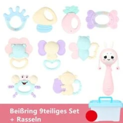 Epik Babyspielzeug Beißring Handgriff Rassel Bettglocke 12 Baby-Rassel-Beißring