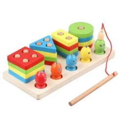 Epik Holz Mit Geometrischen Formen Blockspielzeug Kinder Holz Montessori Spielzeug Lernspielzeug Stapel Holzspielzeug