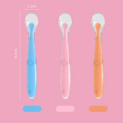Epik Cartoon-Silikonlöffel Baby-Trainingslöffel Kindergeschirr 2 Stück Besteck Löffel Silikon Temperatur Suppe Werkzeuge 2 Epik Cartoon-Silikonlöffel Baby-Trainingslöffel Kindergeschirr 2 Stück Besteck Löffel Silikon Temperatur Suppe Werkzeuge – Bild 2