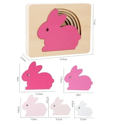 Epik Mehrschichtige 3D-Puzzle-Blöcke Holzpuzzle Aus Fünf Schichten Mit Cartoon-Tieren 4 Epik Mehrschichtige 3D-Puzzle-Blöcke Holzpuzzle Aus Fünf Schichten Mit Cartoon-Tieren – Bild 4